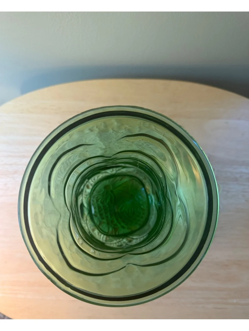 Mid-Century Green Glass Fish Scale Pattern Vase by E.O. Brody